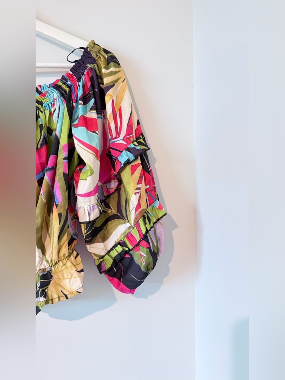 Rachel Tropical Two-Piece Skirt Set in Pink, Green & Black - Picture 10 of 13